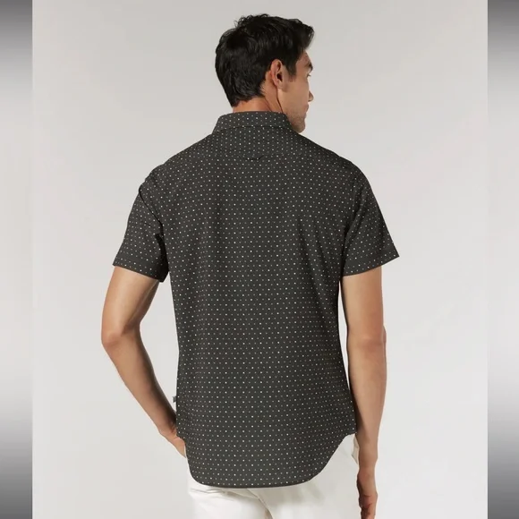 7Diamonds Rylee 4 Way Stretch Black‎ Gray Patterned Men's Button Up Shirt Large - Picture 4 of 8